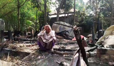 পলাশবাড়ীতে অগ্নিকাণ্ডে দুই পরিবার নিঃস্ব